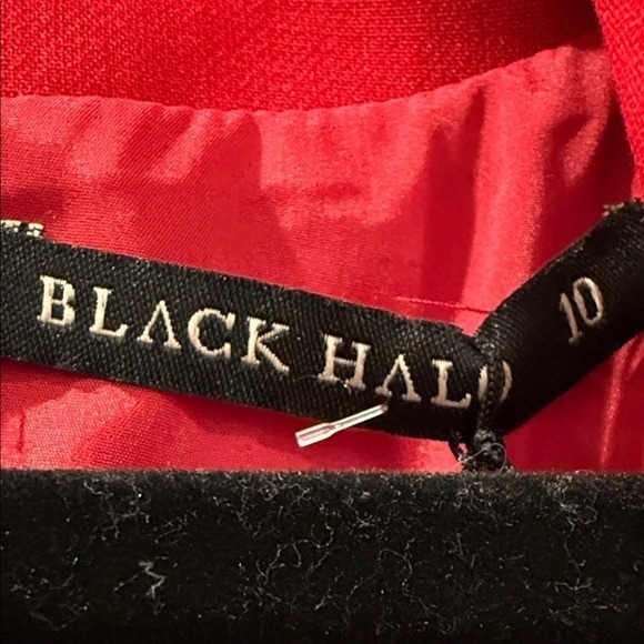 NWT Black Halo Red Sheath Dress, Made in Los Angeles Structured Cocktail or Work - Picture 6 of 9